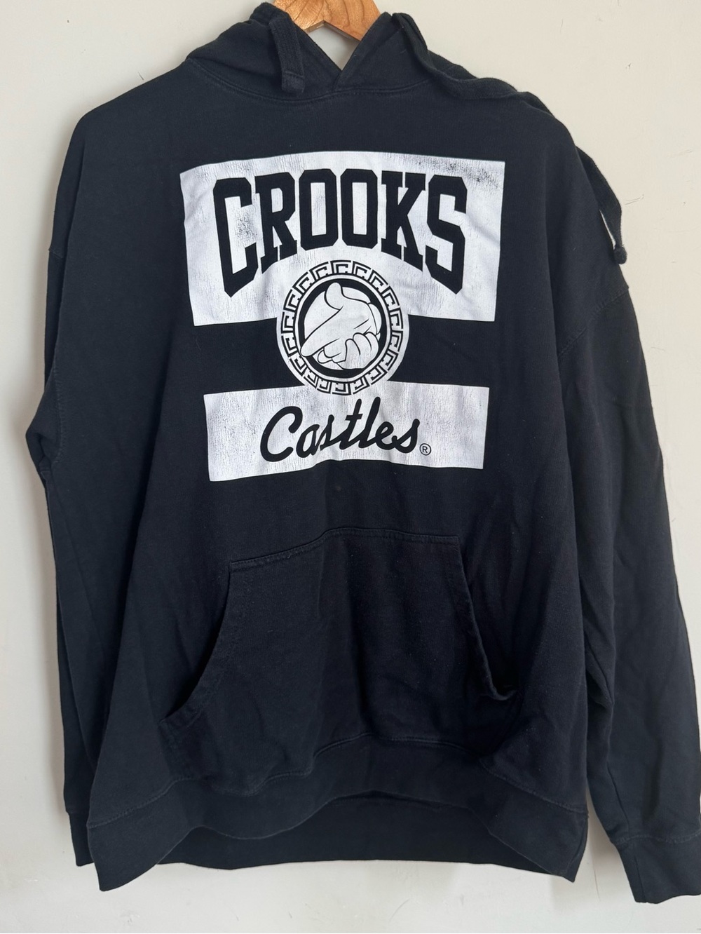 Crooks & Castles Highest Caliber Black Vintage Hoodie - Size Large